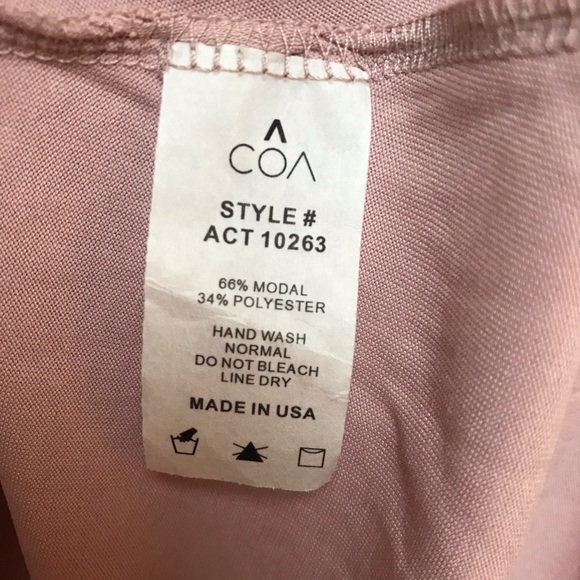 COA Dusty Rose Woven Chest Pocket Tee Top - Picture 7 of 9